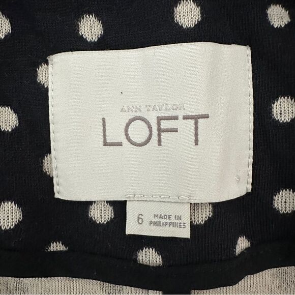 The Loft soft polka dot blazer Black with beige spots size 6 - Picture 8 of 9